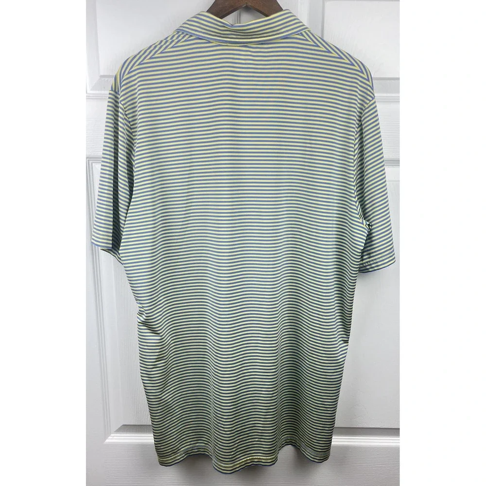 Ralph Lauren RLX Polo Shirt Mens Large Striped Golf Wicking Performance Athletic